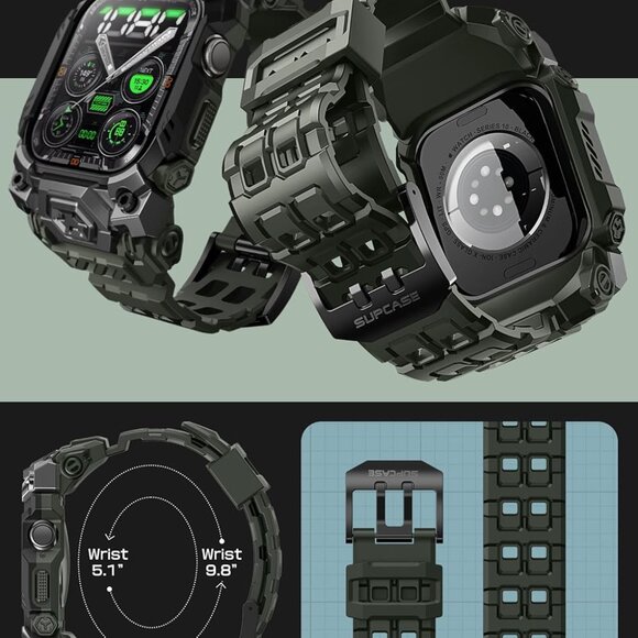 Unicorn Beetle Ore Pro Version Apple Watch 10 46mm Bumper Case Adjustable Strap - Picture 9 of 11